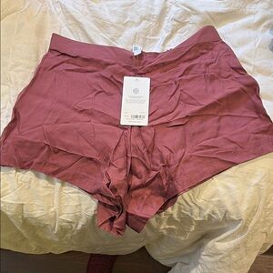 Athleta L Mauve High-Waisted Sleep Shorts